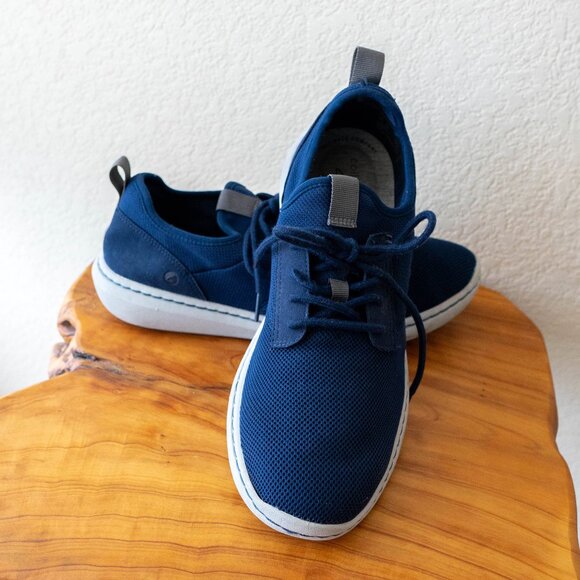 Clarks Mens Sz 10.5 Navy Blue White Cloudsteppers Cushion Sneakers - Picture 1 of 6